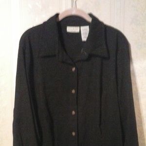 *WHITE STAG BLACK SOFT VELVET LONG SLEEVE SHIRT